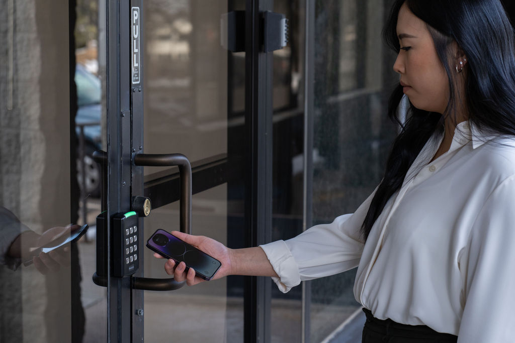 Professional card access control WaveLynx reader installation with Hanwha, Rhombus, Feenics, Software House, and Alarm.com integration - South Jersey Pennsylvania Delaware security solutions